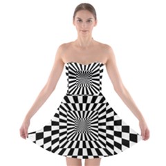 2 Color Checkered Square Tunnel Strapless Bra Top Dress by ChastityWhiteRose