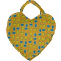 Lemons Ongoing Pattern Texture Giant Heart Shaped Tote View1