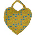 Lemons Ongoing Pattern Texture Giant Heart Shaped Tote View2