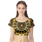 Pattern Abstract Background Art Short Sleeve Crop Top