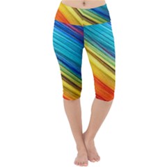 Rainbow Lightweight Velour Cropped Yoga Leggings by NSGLOBALDESIGNS2