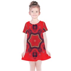 Chakra Art Heart Healing Red Kids  Simple Cotton Dress by Simbadda