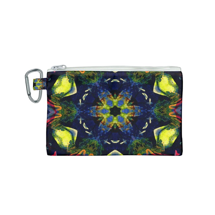 Chakra Art Healing Mandala Canvas Cosmetic Bag (Small)