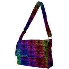Rainbow Grid Form Abstract Full Print Messenger Bag by Simbadda