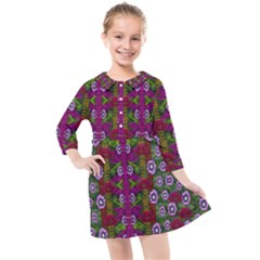 Floral Climbing To The Sky For Ornate Decorative Happiness Kids  Quarter Sleeve Shirt Dress by pepitasart