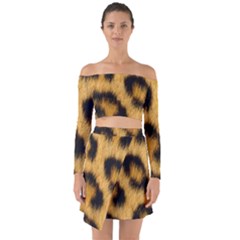 Animal Print Leopard Off Shoulder Top With Skirt Set by NSGLOBALDESIGNS2