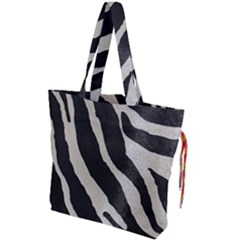 Zebra Print Drawstring Tote Bag by NSGLOBALDESIGNS2