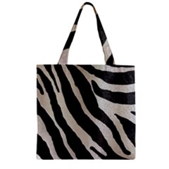 Zebra Print Zipper Grocery Tote Bag by NSGLOBALDESIGNS2