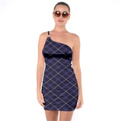 Royal Blue Plaid Tartan One Soulder Bodycon Dress by dressshop