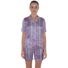 Rainbow Stripe Version 2 Satin Short Sleeve Pyjamas Set