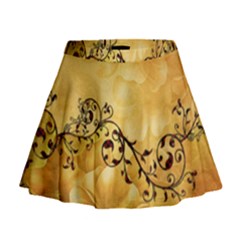 Wonderful Vintage Design With Floral Elements Mini Flare Skirt by FantasyWorld7