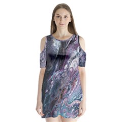 Planetary Shoulder Cutout Velvet One Piece by ArtByAng