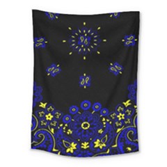 Blue Yellow Bandana Medium Tapestry by dressshop