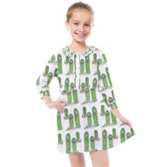 Prickle Plants Kids  Quarter Sleeve Shirt Dress by ArtByAng