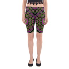 Flowers And More Floral Dancing A Happy Dance Yoga Cropped Leggings by pepitasart