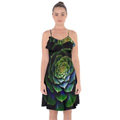 Nature Desktop Flora Color Pattern Ruffle Detail Chiffon Dress by Nexatart