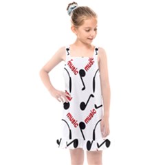 Music Letters Word Headphones Note Kids  Overall Dress by Nexatart