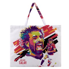 Mo Salah The Egyptian King Zipper Large Tote Bag by 2809604