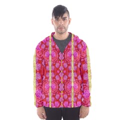 Roses And Butterflies On Ribbons As A Gift Of Love Hooded Windbreaker (men) by pepitasart