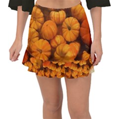 Pumpkins Tiny Gourds Pile Fishtail Mini Chiffon Skirt by bloomingvinedesign