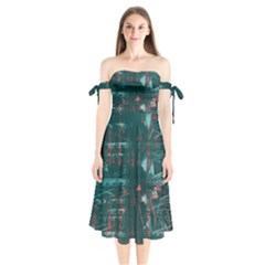 Bridge Shoulder Tie Bardot Midi Dress by kunstklamotte023