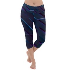Glass Scifi Violet Ultraviolet Lightweight Velour Capri Yoga Leggings by Sapixe