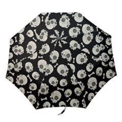 Halloween Skull Pattern Folding Umbrellas by Valentinaart