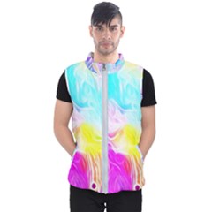 Background Drips Fluid Colorful Men s Puffer Vest