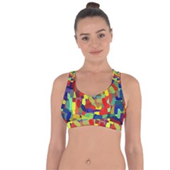 Abstract Art Structure Cross String Back Sports Bra