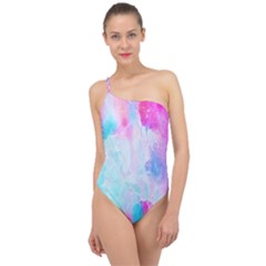 Background Drips Fluid Classic One Shoulder Swimsuit by Sapixe