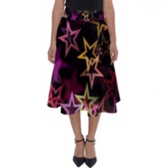 Stars Background Pattern Seamless Perfect Length Midi Skirt by Sapixe