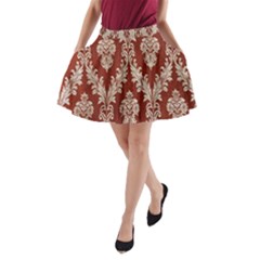Chorley Weave Brown A-line Pocket Skirt