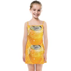 Orange Drink Splash Poster Kids Summer Sun Dress by Sapixe