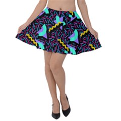 Memphis Style 1 Velvet Skater Skirt