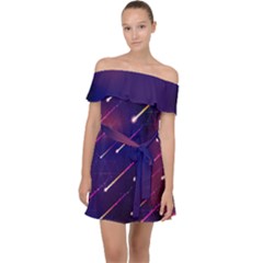 Meteor Shower 1 Off Shoulder Chiffon Dress by JadehawksAnD