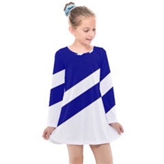 Franco-albertan Flag Kids  Long Sleeve Dress by abbeyz71