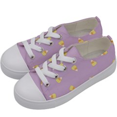 Candy Corn (purple) Kids  Low Top Canvas Sneakers by JessisArt