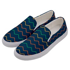 Pattern Zig Zag Colorful Zigzag Men s Canvas Slip Ons by Sapixe