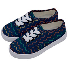 Pattern Zig Zag Colorful Zigzag Kids  Classic Low Top Sneakers by Sapixe