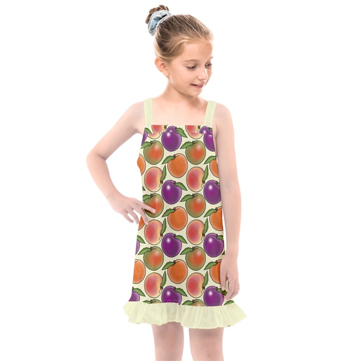 Fruit Tree Salad Pattern Kids  Overall Dress