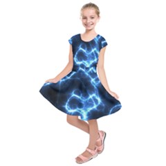 Electricity Blue Brightness Bright Kids  Short Sleeve Dress
