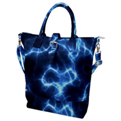 Electricity Blue Brightness Bright Buckle Top Tote Bag
