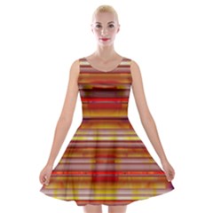 Abstract Stripes Color Game Velvet Skater Dress by Sapixe
