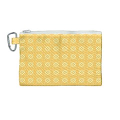 Pattern Background Texture Yellow Canvas Cosmetic Bag (medium)