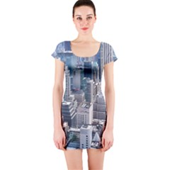 Manhattan New York City Short Sleeve Bodycon Dress