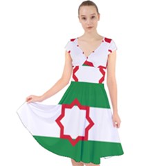 Nationalist Andalusian Flag Cap Sleeve Front Wrap Midi Dress by abbeyz71