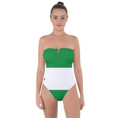 Flag Of Andalucista Youth Wing Of Andalusian Party Tie Back One Piece Swimsuit by abbeyz71
