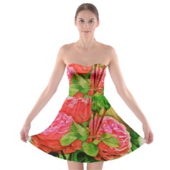 Figure Watercolor Art Nature Strapless Bra Top Dress by Sapixe