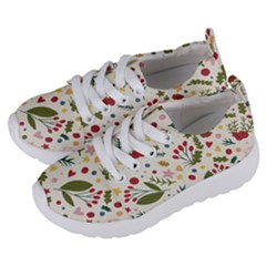 Floral Christmas Pattern  Kids  Lightweight Sports Shoes by Valentinaart