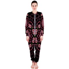 Fantasy Flowers Ornate And Polka Dots Landscape Onepiece Jumpsuit (ladies)  by pepitasart